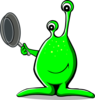 Alien Holding Pan Clip Art